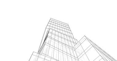 Mimari sanat konseptinde soyut çizgiler, minimum geometrik şekiller. 