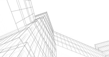 Mimari sanat konseptinde soyut çizgiler, minimum geometrik şekiller. 