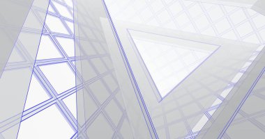 Mimari sanat konseptinde soyut çizgiler, minimum geometrik şekiller. 