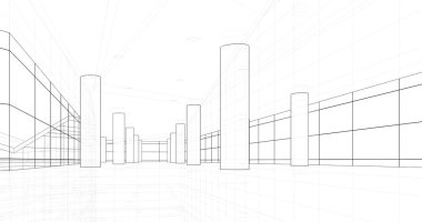 soyut mimari duvar kağıdı tasarımı, dijital konsept arkaplan