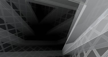 Mimari sanat konseptinde soyut çizgiler, minimum geometrik şekiller. 