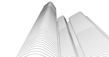 Mimari sanat konseptinde soyut çizgiler, minimum geometrik şekiller. 