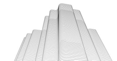 Mimari sanat konseptinde soyut çizgiler, minimum geometrik şekiller. 
