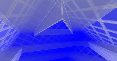 Mimari sanat konseptinde soyut çizgiler, minimum geometrik şekiller. 