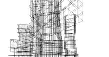 soyut mimari duvar kağıdı tasarımı, dijital konsept arkaplan