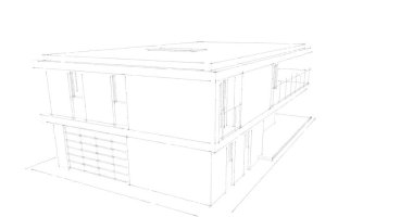 İnşaat planının 3B mimari tasarımı