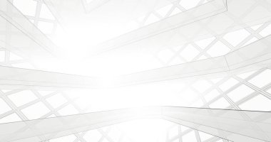 Mimari sanat konseptinde soyut çizgiler, minimum geometrik şekiller. 