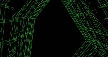 Mimari sanat konseptinde soyut çizgiler, minimum geometrik şekiller. 