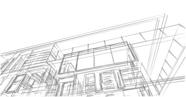 İnşaat planının 3B mimari tasarımı