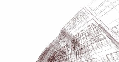 Mimari sanat konseptinde soyut çizgiler, minimum geometrik şekiller. 