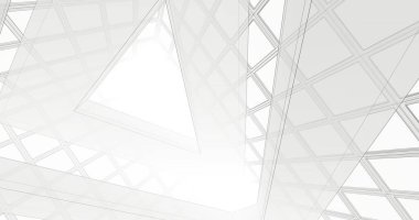 Mimari sanat konseptinde soyut çizgiler, minimum geometrik şekiller. 