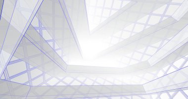 Mimari sanat konseptinde soyut çizgiler, minimum geometrik şekiller. 