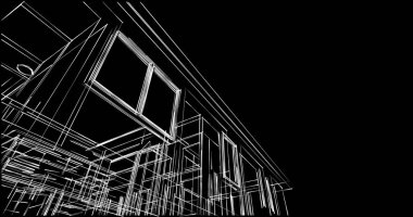 İnşaat planının 3B mimari tasarımı