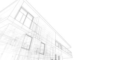 İnşaat planının 3B mimari tasarımı