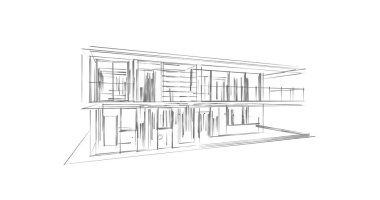 İnşaat planının 3B mimari tasarımı