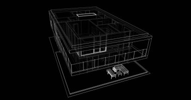 İnşaat planının 3B mimari tasarımı