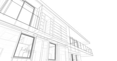 İnşaat planının 3B mimari tasarımı