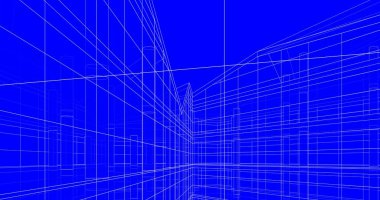 Mimari sanat konseptinde soyut çizgiler, minimum geometrik şekiller. 