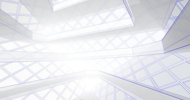 Mimari sanat konseptinde soyut çizgiler, minimum geometrik şekiller. 