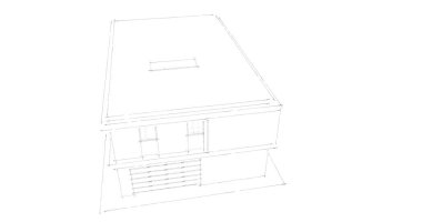 İnşaat planının 3B mimari tasarımı