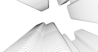 Mimari sanat konseptinde soyut çizgiler, minimum geometrik şekiller. 