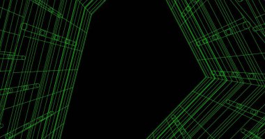 Mimari sanat konseptinde soyut çizgiler, minimum geometrik şekiller. 