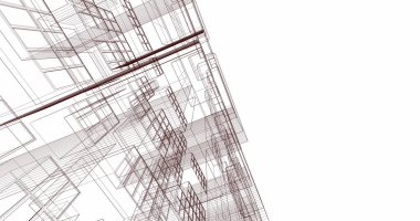 Mimari sanat konseptinde soyut çizgiler, minimum geometrik şekiller. 