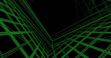 Mimari sanat konseptinde soyut çizgiler, minimum geometrik şekiller. 