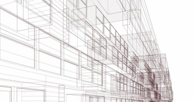 Mimari sanat konseptinde soyut çizgiler, minimum geometrik şekiller. 