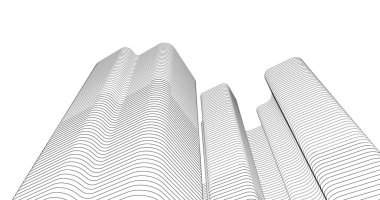 Mimari sanat konseptinde soyut çizgiler, minimum geometrik şekiller. 