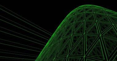 Mimari sanat konseptinde soyut çizgiler, minimum geometrik şekiller. 