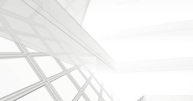 Mimari sanat konseptinde soyut çizgiler, minimum geometrik şekiller. 