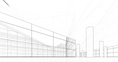 soyut mimari duvar kağıdı tasarımı, dijital konsept arkaplan