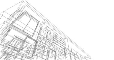 İnşaat planının 3B mimari tasarımı