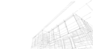 İnşaat planının 3B mimari tasarımı