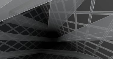 Mimari sanat konseptinde soyut çizgiler, minimum geometrik şekiller. 