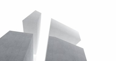 Mimari sanat konseptinde soyut çizgiler, minimum geometrik şekiller. 