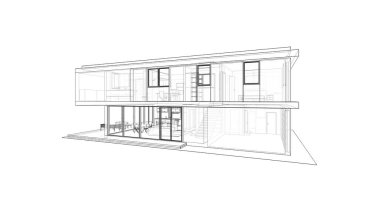 İnşaat planının 3B mimari tasarımı