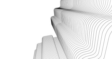 Mimari sanat konseptinde soyut çizgiler, minimum geometrik şekiller. 