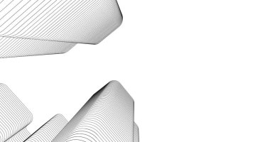 Mimari sanat konseptinde soyut çizgiler, minimum geometrik şekiller. 