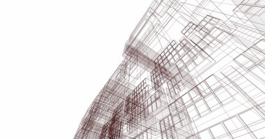 Mimari sanat konseptinde soyut çizgiler, minimum geometrik şekiller. 