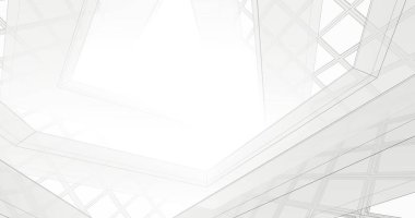 Mimari sanat konseptinde soyut çizgiler, minimum geometrik şekiller. 