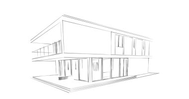 İnşaat planının 3B mimari tasarımı