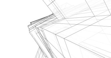 Mimari sanat konseptinde soyut çizgiler, minimum geometrik şekiller. 