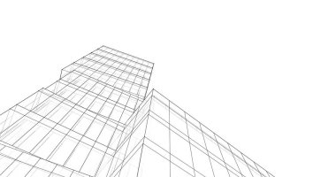 Mimari sanat konseptinde soyut çizgiler, minimum geometrik şekiller. 