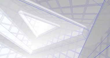 Mimari sanat konseptinde soyut çizgiler, minimum geometrik şekiller. 