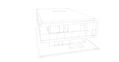 İnşaat planının 3B mimari tasarımı