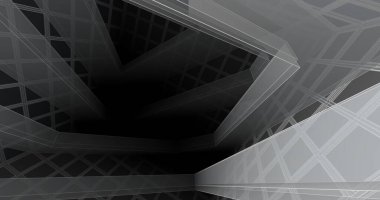 Mimari sanat konseptinde soyut çizgiler, minimum geometrik şekiller. 