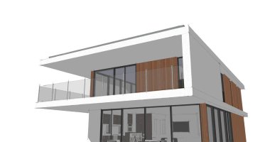 İnşaat planının 3B mimari tasarımı