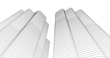 Mimari sanat konseptinde soyut çizgiler, minimum geometrik şekiller. 